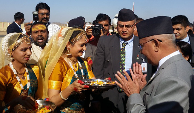 Prime Minister Oli in Bhuj to observe post-quake reconstruction