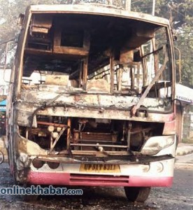 One dead, 26 hurt in Nepal’s Siraha as bus catches fire after colliding with truck