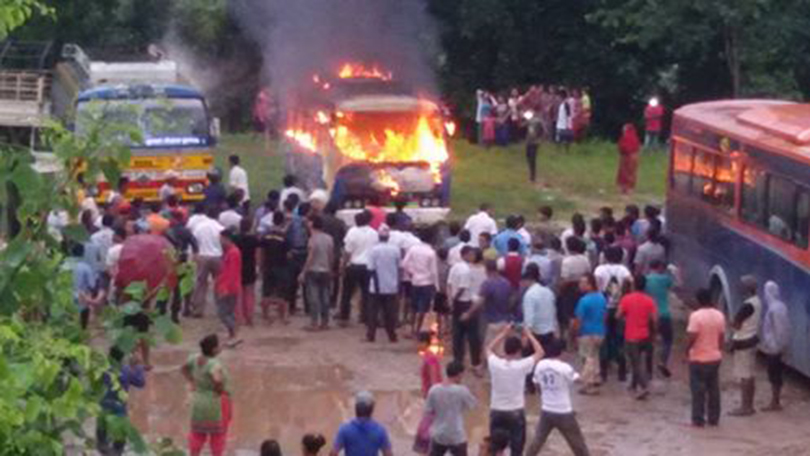 ‘Children’ torch three buses in Parbat’s Kushma