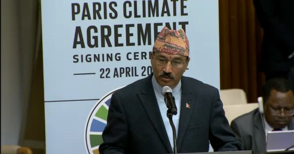 Nepal deposits instrument of ratification of Paris Agreement on Climate Change