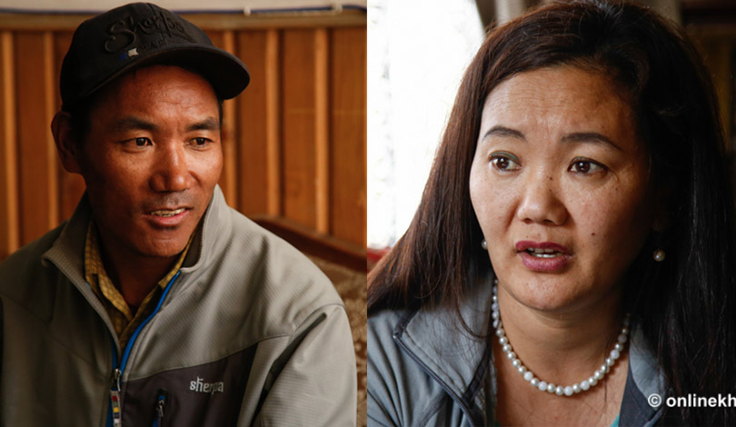 L-R: Kami Rita Sherpa and Lhakpa Sherpa, two world-famous Everest climbers