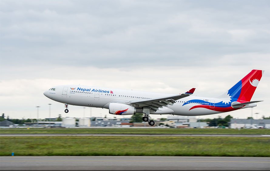 File: A wide-body aircraft of Nepal Airlines Corporation (NAC)