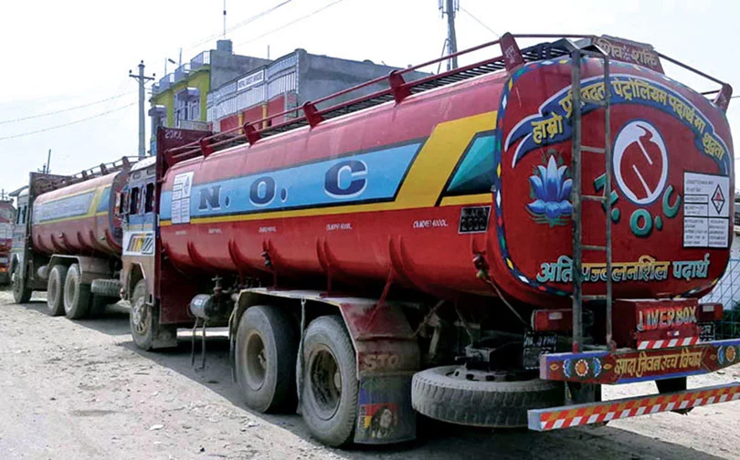 File: An NOC fuel tanker petrol -- Fuel transporters