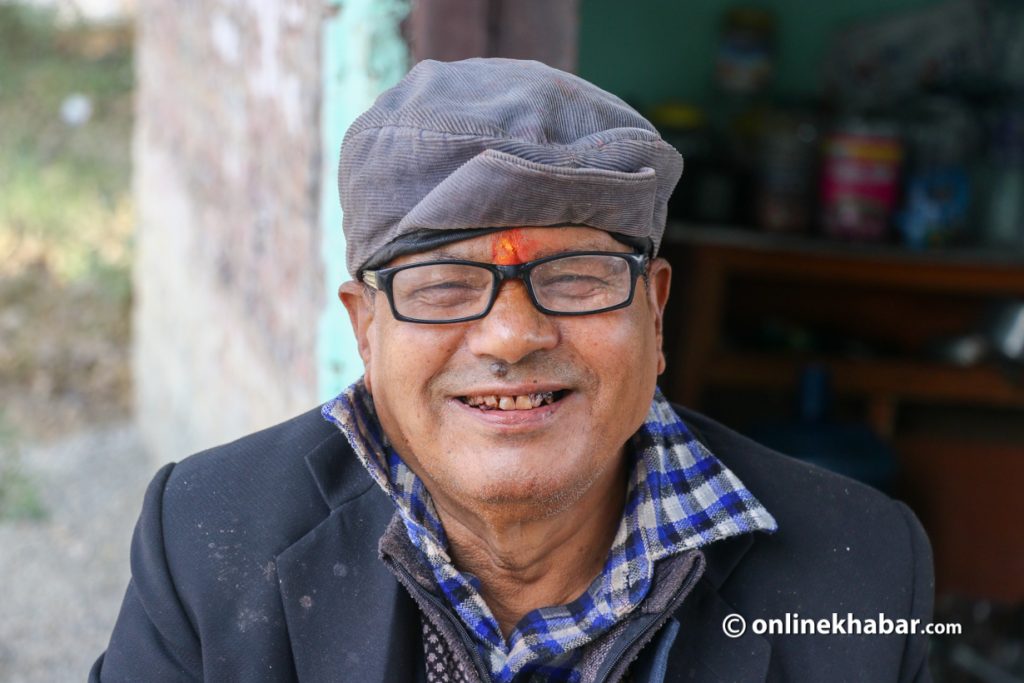 Nani Kaji Bista, the owner of a 57-year-old tea shop at Tribhuvan University