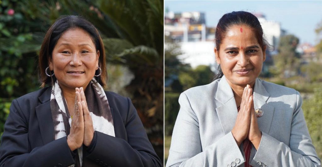 L-R: Indira Rana Magar of the Rastriya Swatantra Party and Mukta Kumari Yadav of the Nepali Congress will run for the House of Representatives deputy speaker on Saturday, January 21, 2023. Photo: Chandra Bahadur Ale