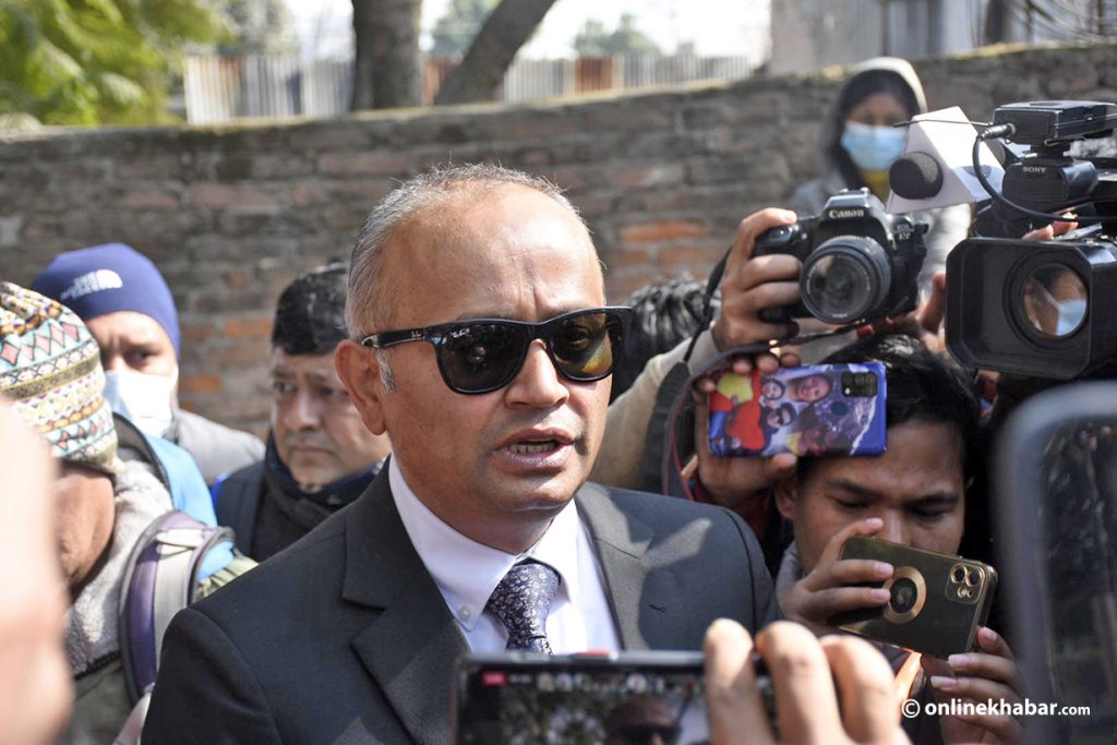 Sandeep Lamichhane's lawyer Saroj Krishna Ghimire. Photo: Chandra Bahadur Ale