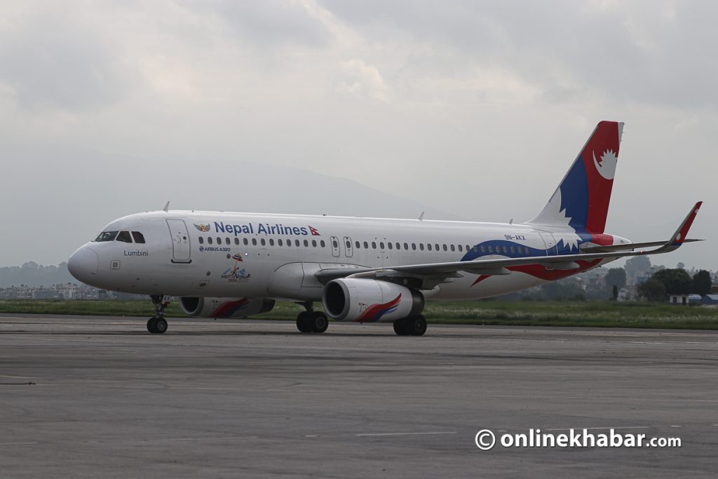 File: A Nepal Airlines Corporation (NAC) aircraft Kathmandu-Sydney flights - narrow-body bilateral air service - Nepalis from Israel