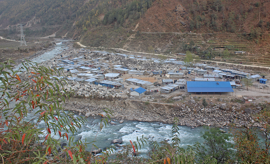 A disaster-hit village in Rasuwa. As disasters in Nepal are blamed for a lot of malnutrition cases, the village also has many such cases.