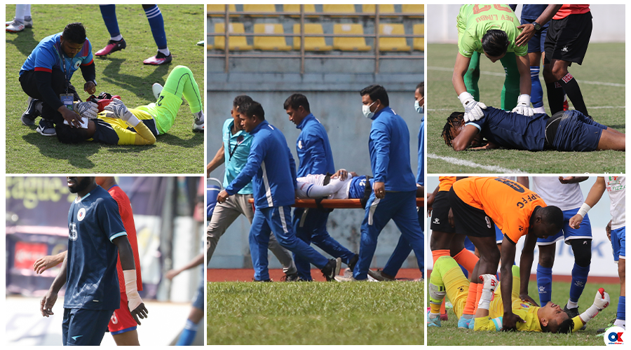 It seems player safety is the last thing that stakeholders in Nepali football think about.  Onlinekhabar collage