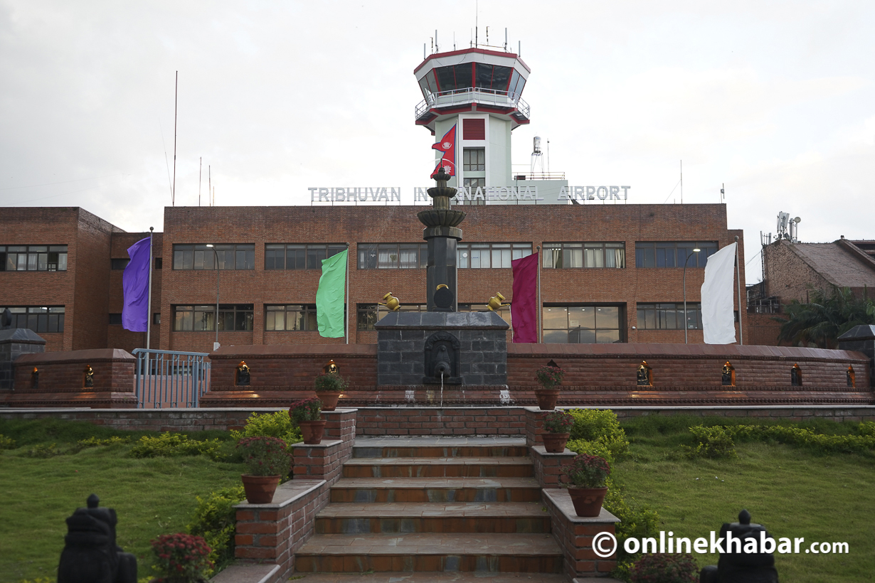 Main building of the Tribhuvan International Airport. TIA immigration