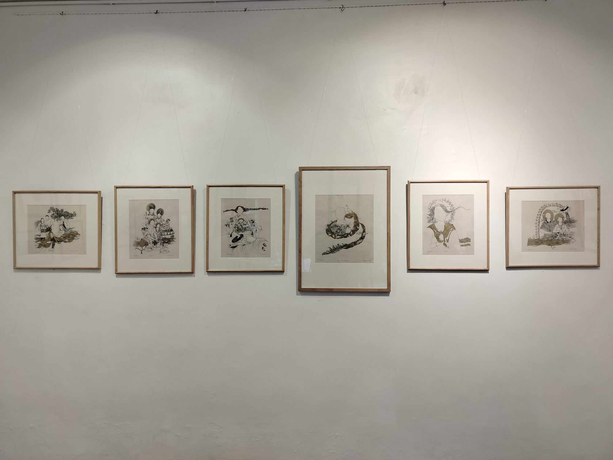Artworks by artist Saurganga Darshandhari at Flowing Together at Gallery MCube, Patan.