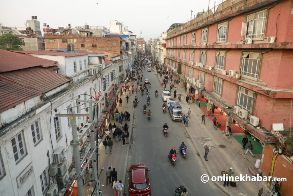 New Road after removal of unnecessary poles and wires. Photos: Aryan Dhimal