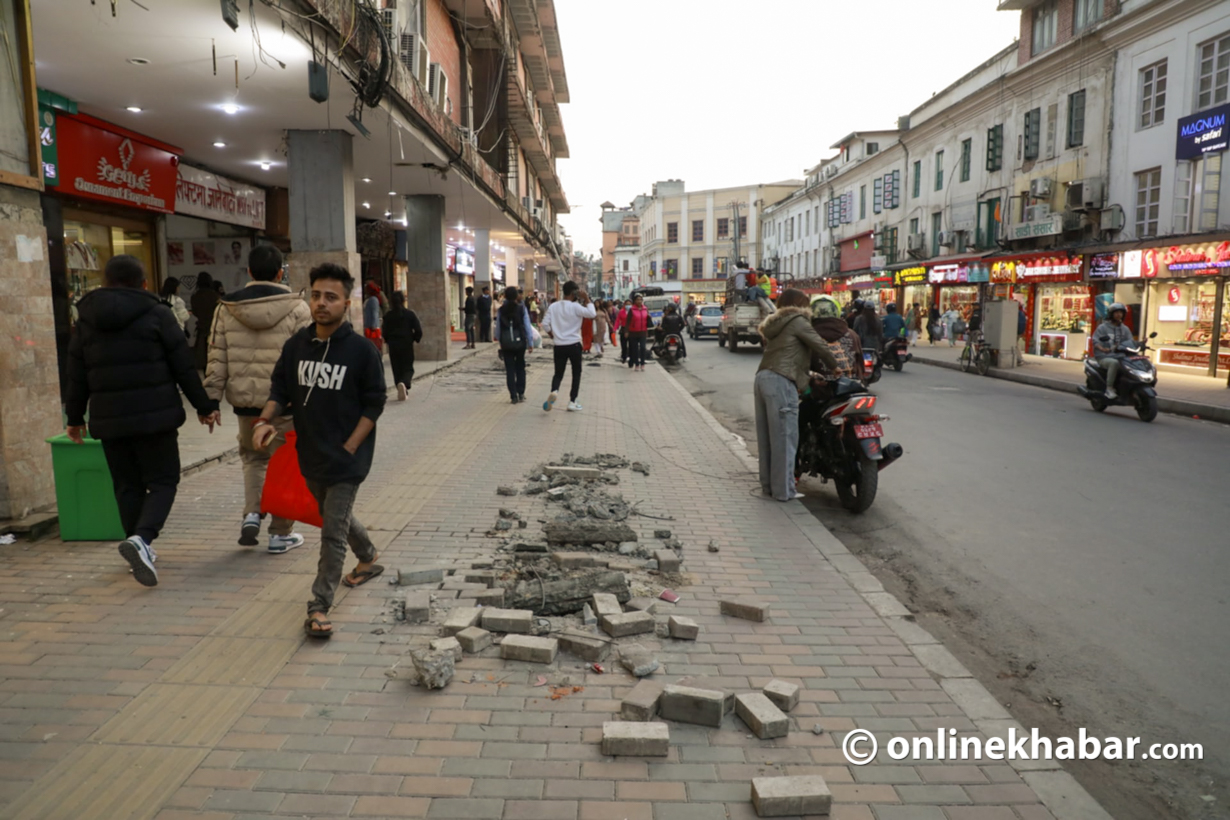 New Road after removal of unnecessary poles and wires. 