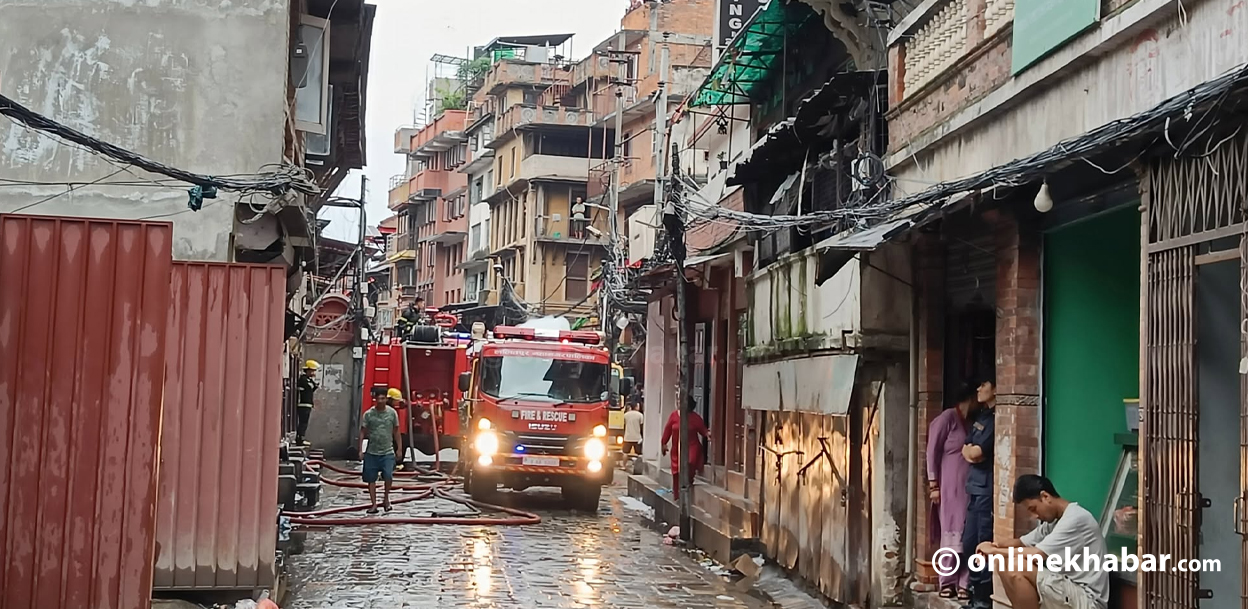 Fire rages near Kasthamandap, largely under control