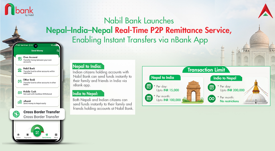 Nabil Bank launches Nepal–India cross-border instant P2P remittance service