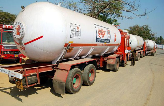A cooking gas bullet/ cooking gas tanker. File photo for representation only