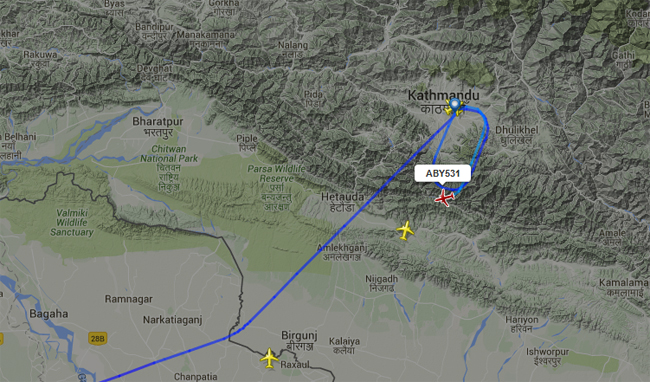 Bad weather affects air traffic, a number of flights diverted from Kathmandu