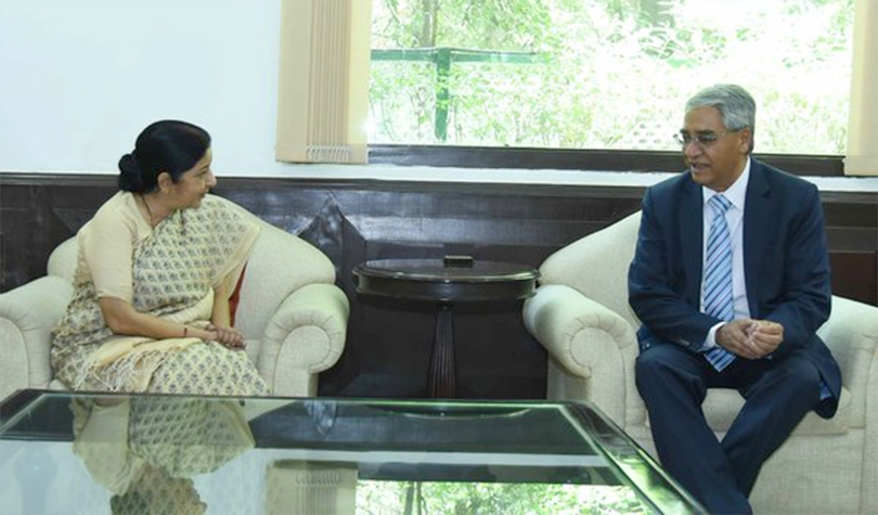 ‘Important visitor from Nepal’ meets India’s External Affairs Minister Sushma Swaraj