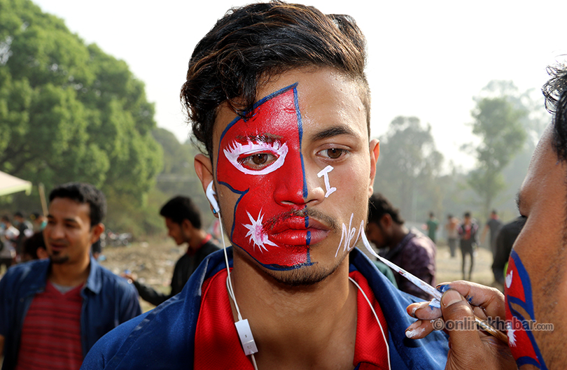 Kirtipur Cricket Ground basking in the glory of blazing red as Nepal play Namibia