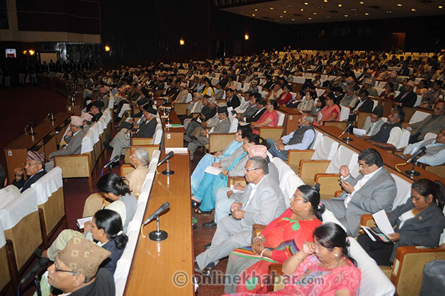 KP Oli government presenting its policies and programmes for fiscal year 2073-74 today