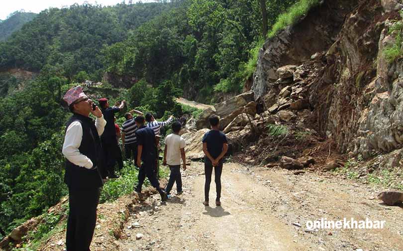 Landslides shut Mid-Hill Highway sections in Panchthar, Terhathum