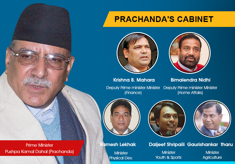 Prachanda’s Cabinet: Five ministers sworn in