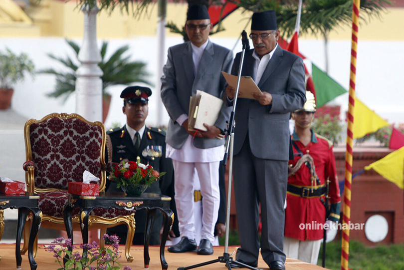 Prachanda takes oath of office as new Nepal Prime Minister