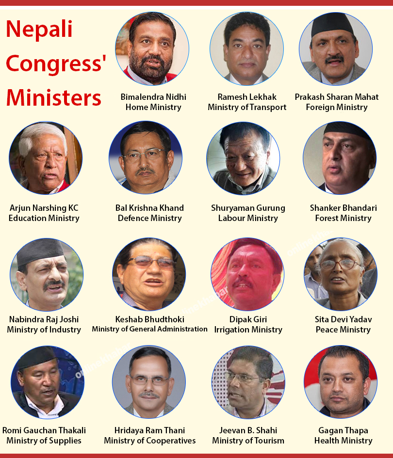 Nepali Congress Ministers In Prachanda Cabinet Take Oath Of Office