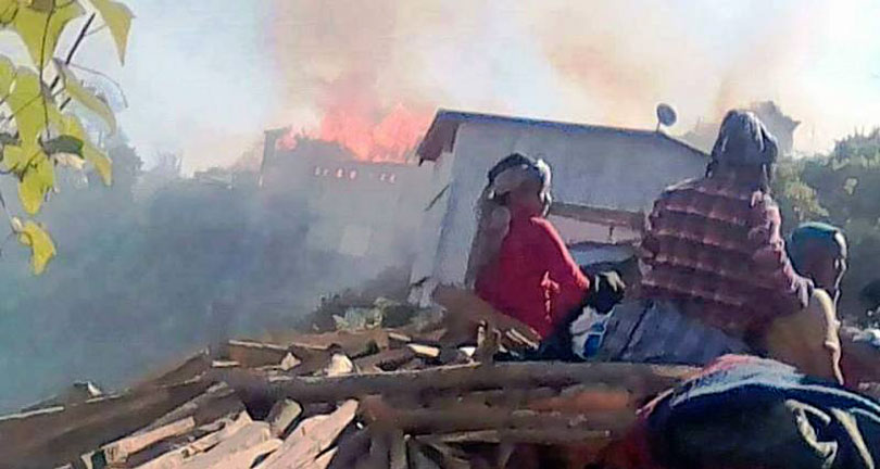 Big fire raging on at Sankranti Bazaar, 150 houses at grave risk