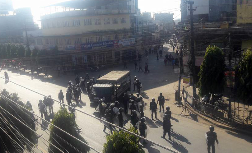 Hetauda tense after protesters clash with police