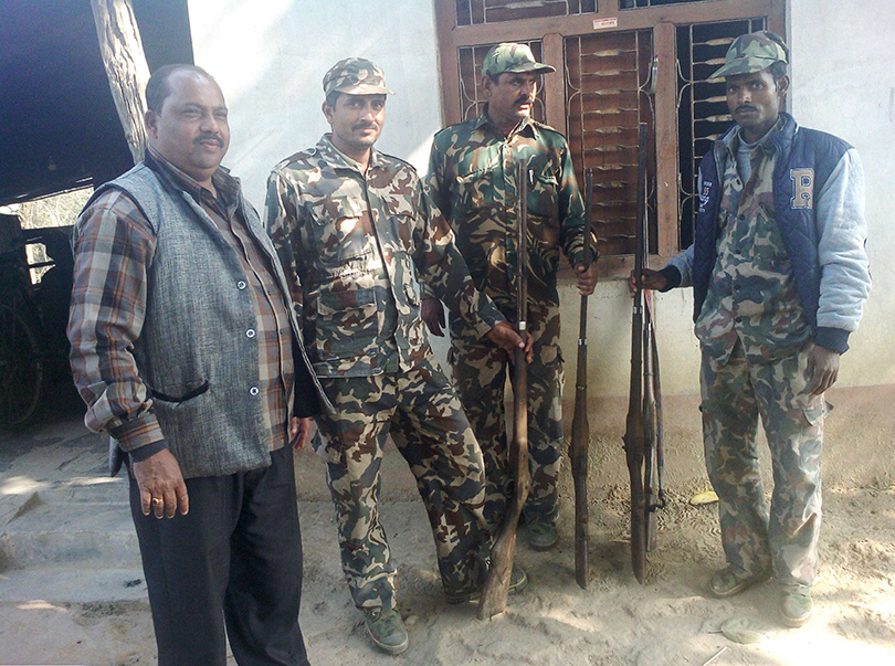 Four rifles used in wildlife poaching seized in Kapilvastu