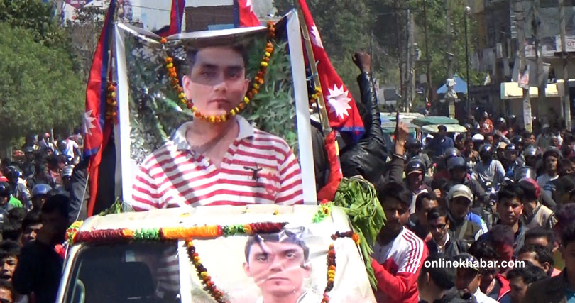 Thousands take part in Govinda Gautam’s funeral procession