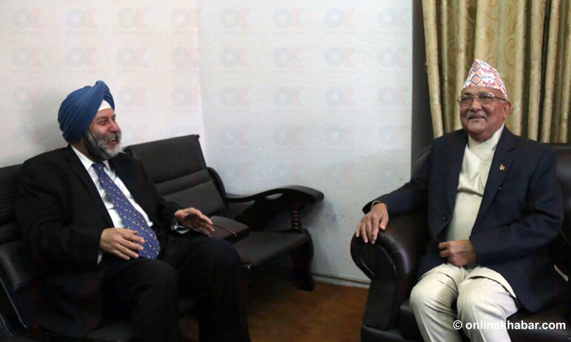 Ambassador Singh meets UML chief Oli