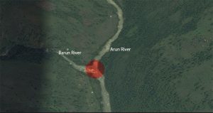 Barun flood blocks Arun at confluence; Sankhuwasabha settlement at risk