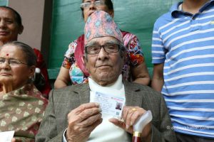 Rastra Kabi Ghimire appeals for unity as he casts vote