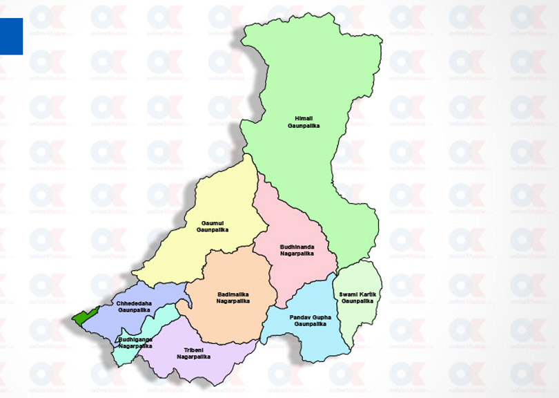 A map of Bajura