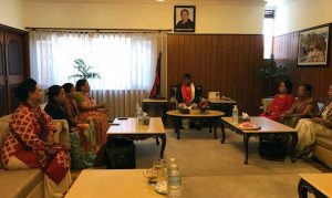 Deuba keeps mum as own wife leads delegation demanding 33 per cent women’s participation in Cabinet
