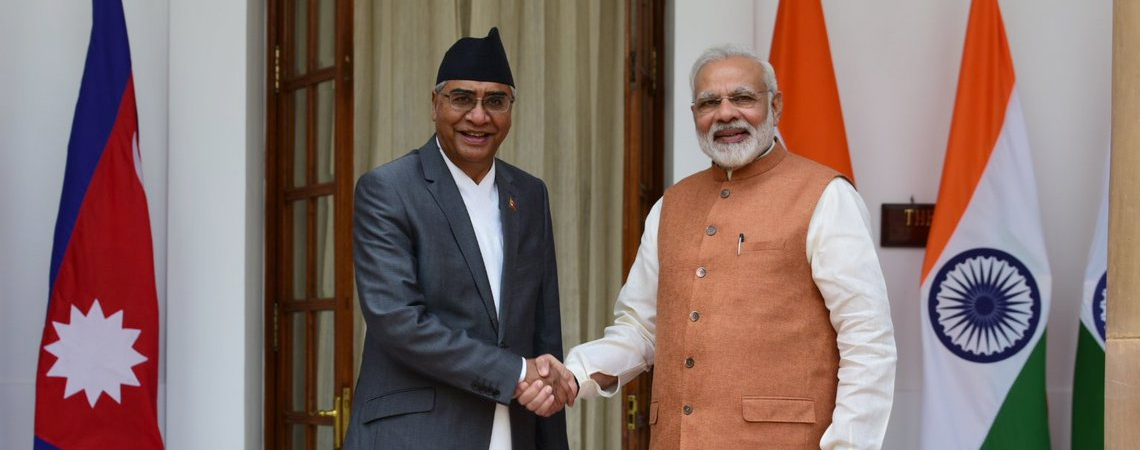 File: Nepal and India PMs, Sher Bahadur Deuba and Narendra Modi, at the Hyderabad House, in New Delhi, on Thursday, August 24, 2017.