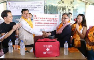 Korean ambassador donates hygiene kits to Chitwan flood victims