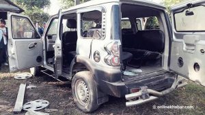 Bara: Two held after explosion at Nepali Congress candidate’s vehicle