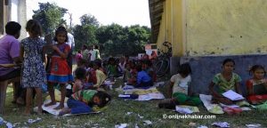 Rautahat: Students attend classes in the open as local government occupies school building