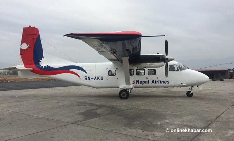 A new aircraft brought by Nepal Airlines Corporation, in Kathmandu, on Tuesday, February 13, 2018.