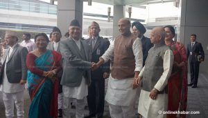 Modi Cabinet’s second man Rajnath Singh receives Oli at New Delhi airport