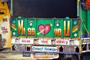 There’s wisdom and humour on the back of Nepali trucks