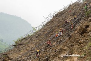 Delay in landslide prevention works along Narayangadh-Muglin road sparks fear