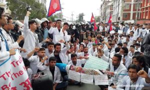 Agitating doctors, police clash in Maharajgunj
