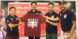 Gyanendra Malla launches Arsenal Nepal’s official t-shirt