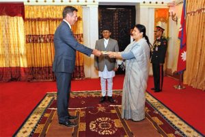 New US ambassador to Nepal Berry presents his credentials to President Bhandari