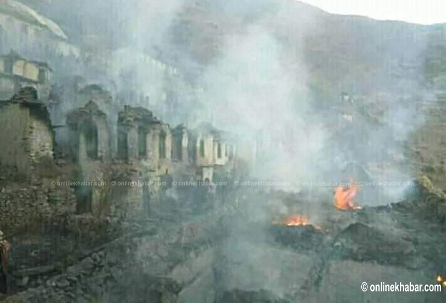 Fire destroys 30 huts in Kalikot