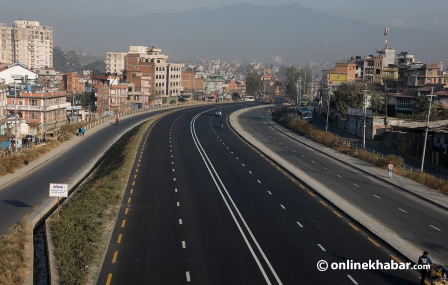 File: Expanded Kalanki-Koteshwar section of Ring Road in Kathmandu speed limit